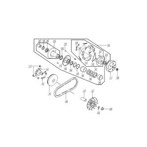 Variatore - Frizione - Cinghia trapezoidale Kymco New Sento 50i 4 tempi bianca