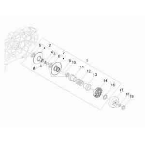 Frizione - Scatola frizione Piaggio Beverly 300 IE ABS Euro 4 2016-2020