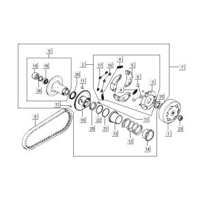 Frizione - cinghia trapezoidale Kymco Vitality 50 2 tempi AC argento perlato