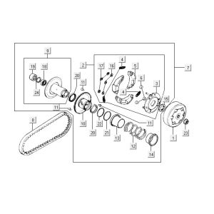 Frizione - cinghia trapezoidale Kymco Yup 50 2 tempi AC nera lucida