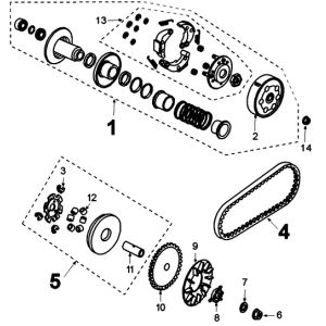 Variatore - Frizione - Cinghia trapezoidale Peugeot Kisbee/ Django Euro 4
