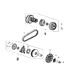 Variatore - Frizione - Cinghia trapezoidale Peugeot Speedfight 3 50 2 tempi AC Blue