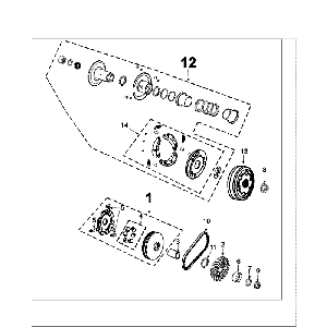 Variatore - Frizione - Cinghia trapezoidale Peugeot Speedfight 4 50 4 tempi AC Oro bianco