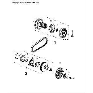 Variatore - Frizione - Cinghia trapezoidale Peugeot Speedfight 4 50 2 tempi LC nero/rosso