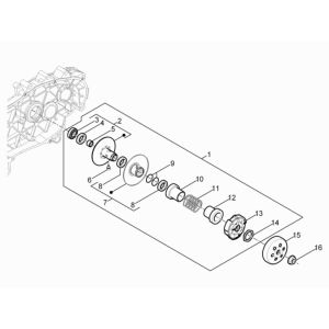 Frizione - Scatola frizione Vespa Primavera 50 4 tempi IGET 3V Euro 5