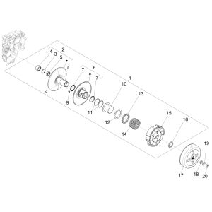 Frizione - Scatola frizione Vespa Sprint 125 3V IE ABS Euro 5 2021