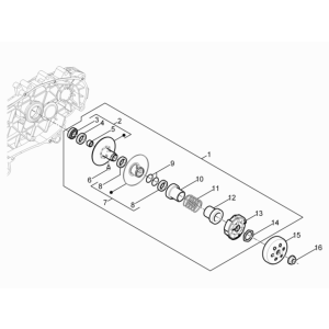 Frizione - Scatola frizione Vespa Sprint 50 4 tempi IGET 3V Euro 4