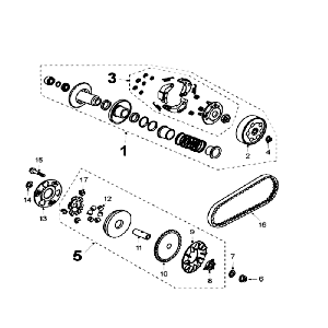 Frizione - Variatore - Cinghia trapezoidale (tipo senza sensore di ripresa) V-Clic White