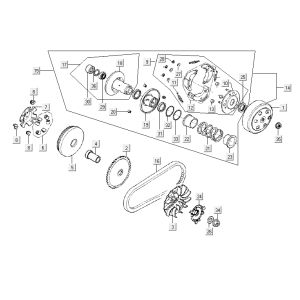 Frizione - Variatore - Cinghia trapezoidale Kymco Agility Fat 12' 4-Stroke techno silver