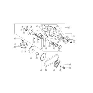 Frizione - Variatore - Cinghia trapezoidale Kymco Super8 50 4 tempi 2007-2009 arancione