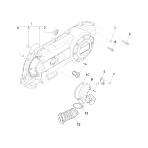 Coperchio carter Vespa Sprint 50 4 tempi IGET 3V Euro 4