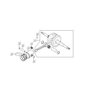 Albero motore - Pistone Kymco Vitality 50 2 tempi AC argento perlato