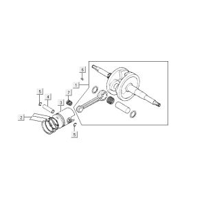 Albero motore - Pistone Kymco Yup 50 2 tempi AC nero lucido