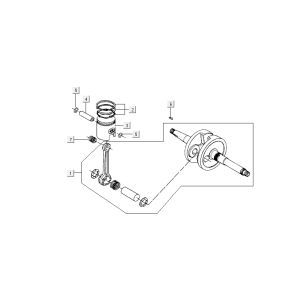 Albero motore - Pistone Kymco DJ 2 tempi Silver