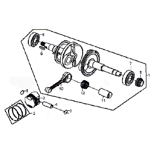 Albero motore Sym Fiddle II (Bk-7c) grigio ferro
