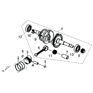 Albero motore Sym Jet 4 (R086) rosso