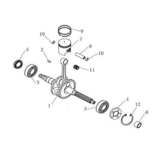 Albero motore - Pistone China Venom nero