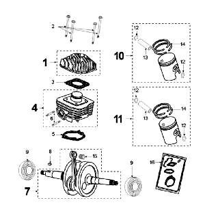 Albero motore - Cilindro - Pistone - Testa cilindro Peugeot Vivacity Blue