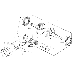 Albero motore - Pistone Sym DD50 blu