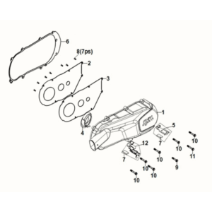 L. crank case cover Sym Fiddle IV 125i LC ABS E5 2020-2021