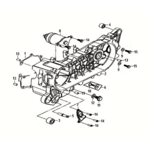 Basamento motore L. Sym Fiddle III 50 E3
