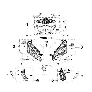 Faro anteriore - Luce posteriore - Indicatori Peugeot Speedfight 3 50 2 tempi AC grigio