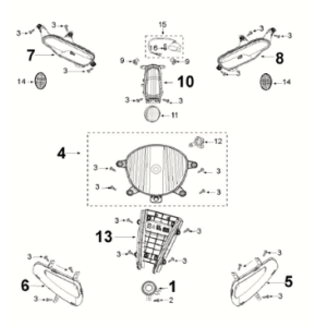 Light- turn signal - horn Peugeot Django 125 EFI E5 2021-2022