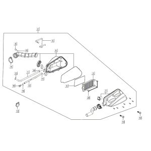 Filtro aria Kymco Agility 16'+ 4 tempi argento metallizzato opaco