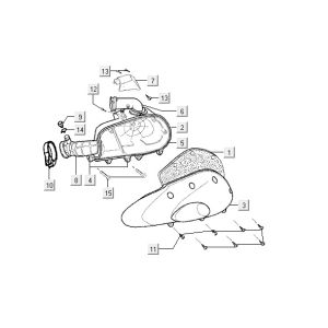Filtro aria Kymco Vitality 50 2 tempi AC argento perlato