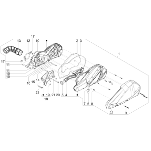 Filtro Aria Piaggio Beverly 125 RST 4V Euro 3 2010-2015