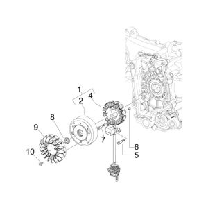 Accensione - Statore - Volano Piaggio New Fly 4 tempi 2V