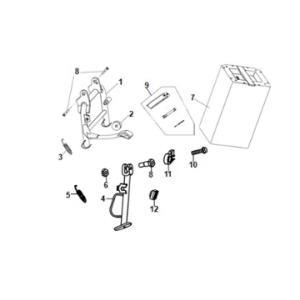 Supporto principale - cavalletto laterale - batteria assy Sym E-Fiddle