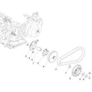 Variatore a cinghia trapezoidale Piaggio Medley 150 IE ABS Euro 4 2016-2020