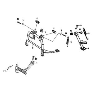 Middenstandaard - zijstandaard - kickstarter pedaal Sym Fiddle II