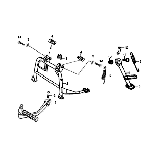 Cavalletto centrale - Cavalletto laterale - Kickstart Pedal Sym Fiddle White WH8018P
