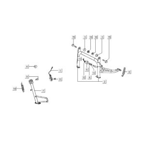 Cavalletto centrale - cavalletto laterale Kymco Xciting 400i - nero opaco