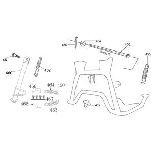 Cavalletto centrale - Cavalletto laterale fumé Benzhou YY50QT-45A