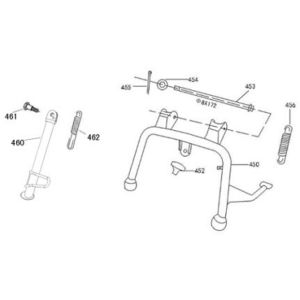 Cavalletto centrale - Benzhou YY80T-18 YY50QT (-18) piatto antracite