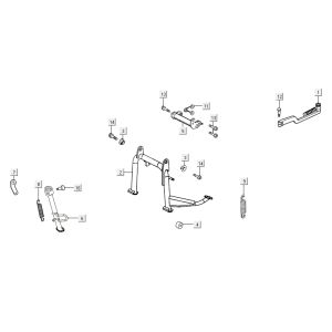Cavalletto centrale - Cavalletto laterale - Pedale Kickstart Kymco Agility 16'+ 4 tempi nero lucido