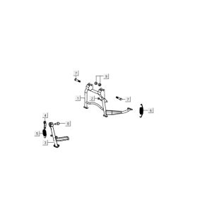 Cavalletto centrale - Cavalletto laterale - Pedale Kickstart Kymco Carry 50i 4 tempi Euro 4 nero lucido
