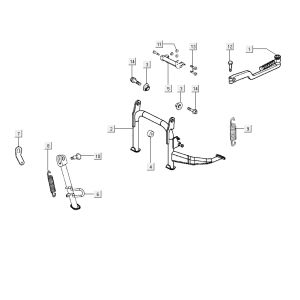 Cavalletto centrale - Cavalletto laterale - Pedale Kickstart Kymco City 16' 4 tempi grigio scuro