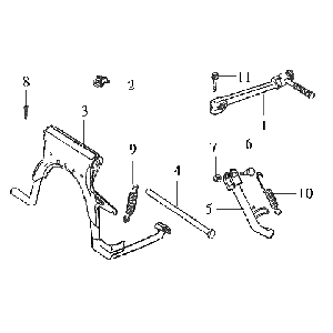 Cavalletto centrale - Cavalletto laterale - Pedale Kickstart Sym DD50 blu