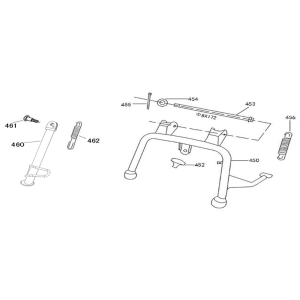 Cavalletto centrale - Cavalletto laterale Znen Revival rosso bianco