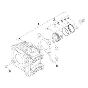 Cilindro - Pistone Piaggio New Fly 4 tempi 4V