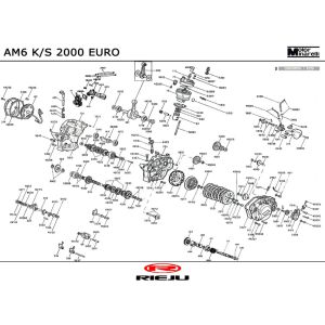 Blocco motore Rieju RR castrol 2001 a 2 tempi in parti