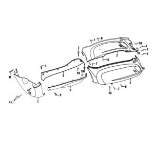 Motorschermen - zijskirts - onderspoiler Sym Fiddle II Wit (WH-8018P)
