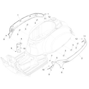 Parabrezza moto Vespa GTS 125 IE nero 94