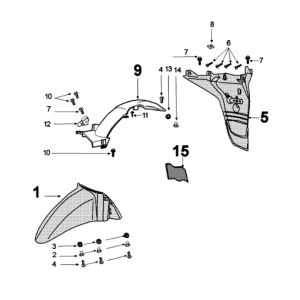 Mudguard Peugeot Tweet 125 EFI YO N SBC E4 2018-2020 DARK BLUE (T1)