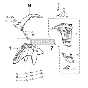 Mudguard Peugeot Tweet 125i E5 FL 2023-2025 PASIFIC BLUE (W4)