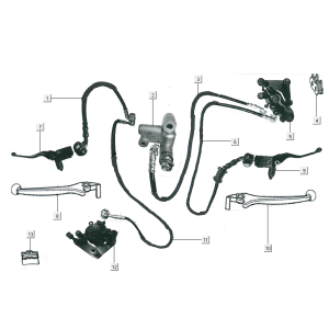 Cilindro del freno - Pinza - Pastiglie freno - Tubo freno Niu N-Pro